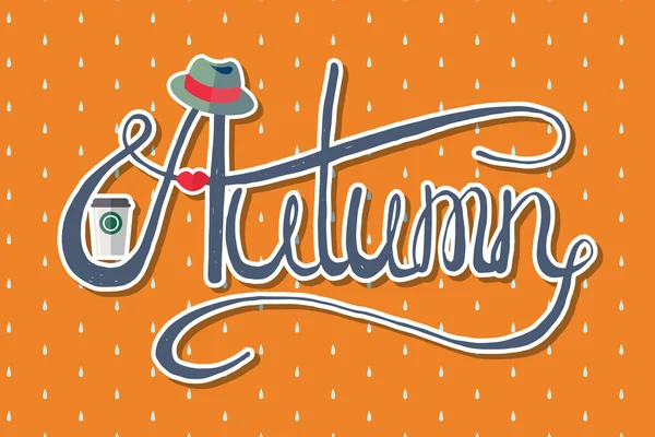 Banner de dama hipster de otoño — Vector de stock