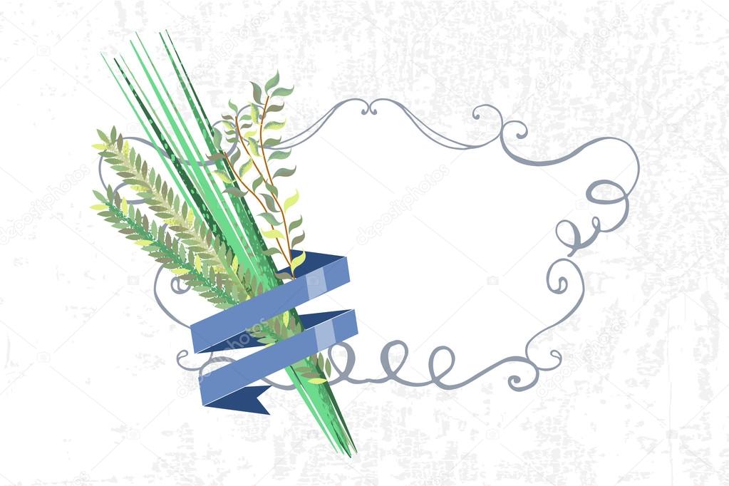 Vector collection of labels and elements for Sukkot (Jewish Trad