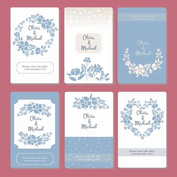 Plantilla de tarjeta de invitación con motivos florales — Vector de stock