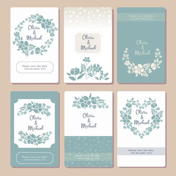 Plantilla de tarjeta de invitación con motivos florales — Vector de stock