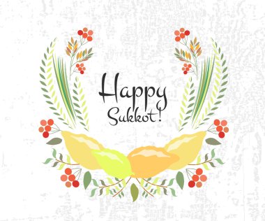 Sukkot için etiketleri ve öğeleri vektör toplama