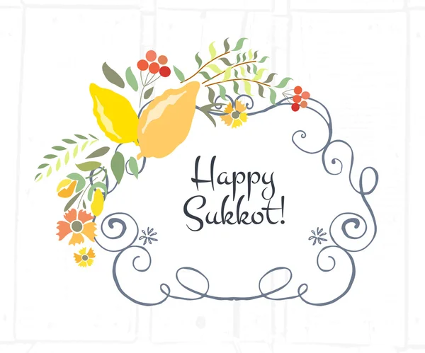 Colección vectorial de etiquetas y elementos para Sukkot — Vector de stock