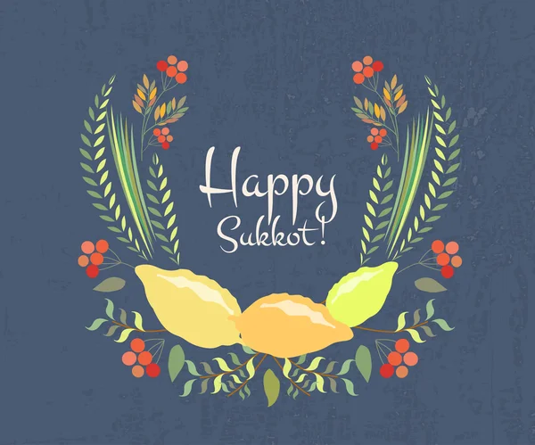 Collection vectorielle d'étiquettes et d'éléments pour Sukkot — Image vectorielle