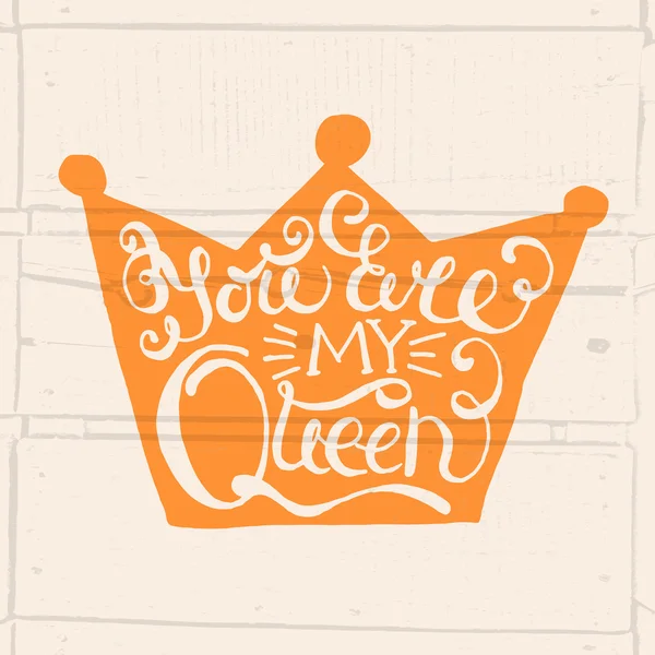 Crown with hand drawn typography poster — Διανυσματικό Αρχείο