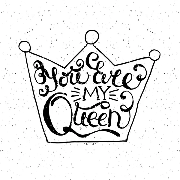 Crown with hand drawn typography poster — Stock vektor