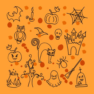 Vector illustration of template for halloween party