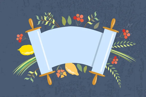 Coleção de vetores de rótulos e elementos para Sukkot — Vetor de Stock