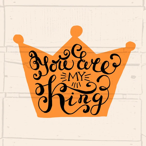 Crown with hand drawn typography poster — Stock vektor