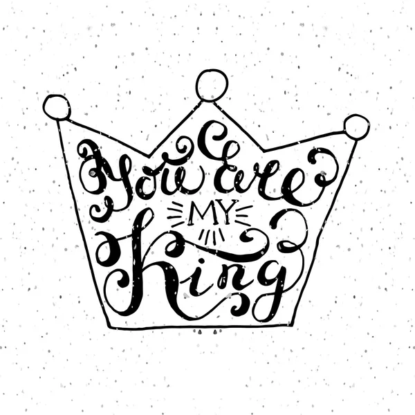 Crown with hand drawn typography poster — Wektor stockowy