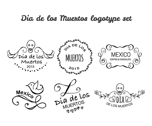 Day of the dead vector logotype set — Stockvector