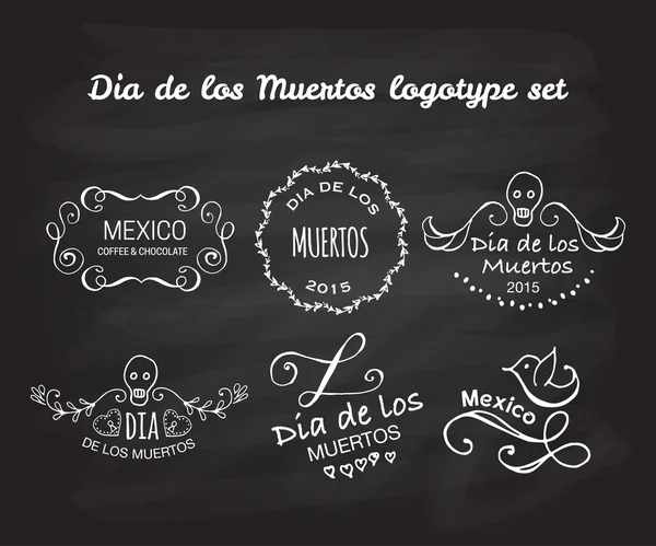 Day of the dead vector logotype set — ストックベクタ
