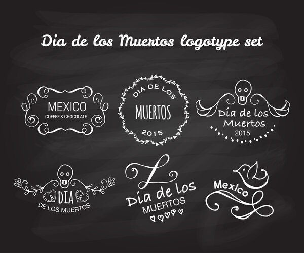 Day of the dead vector logotype set