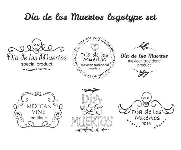 Day of the dead vector logotype set — Stock Vector