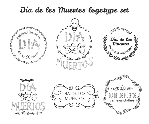 Day of the dead vector logotype set — Stock Vector