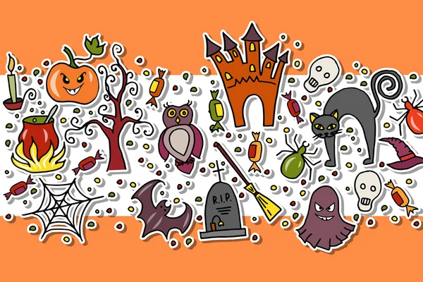 Vector illustration of template for halloween party — 스톡 벡터