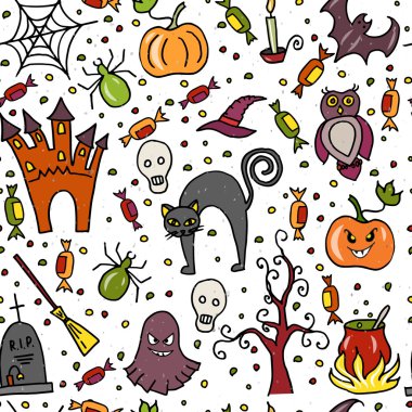 Vector illustration of seamless template for halloween party