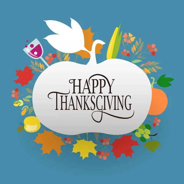 Happy Thanksgiving Day logotype, badge and icon — Stok Vektör