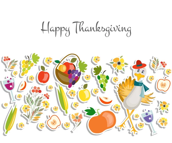 Style de conception plat Happy Thanksgiving Day fond — Image vectorielle