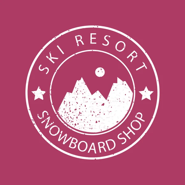 Snowboarding ícone tipografia, logotipo e crachá st — Vetor de Stock