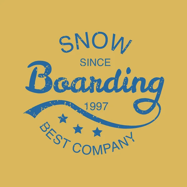 Snowboard Typografie Symbol, Logotyp und Abzeichen st — Stockvektor