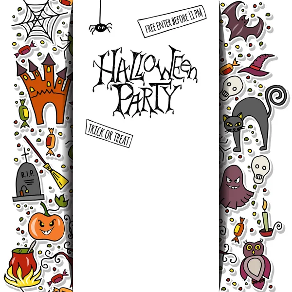 Vector illustration of template for halloween party — Stok Vektör