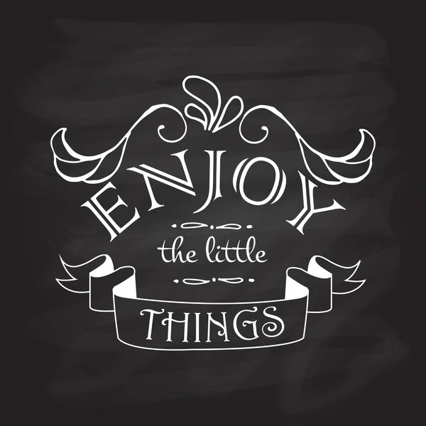 Enjoy the little things motivation square watercolor vintage han — Stockvector