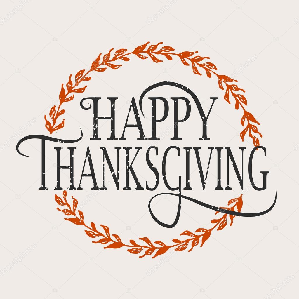 Flat design style Happy Thanksgiving Day logotype, badge and icon. Happy Thanksgiving Day logo template. Thanksgiving Day card template. Happy Thanksgiving banner, flyer