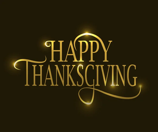 Happy Thanksgiving Day golden logotype, badge and icon — Διανυσματικό Αρχείο