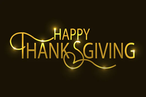 Happy Thanksgiving Day golden logotype, badge and icon