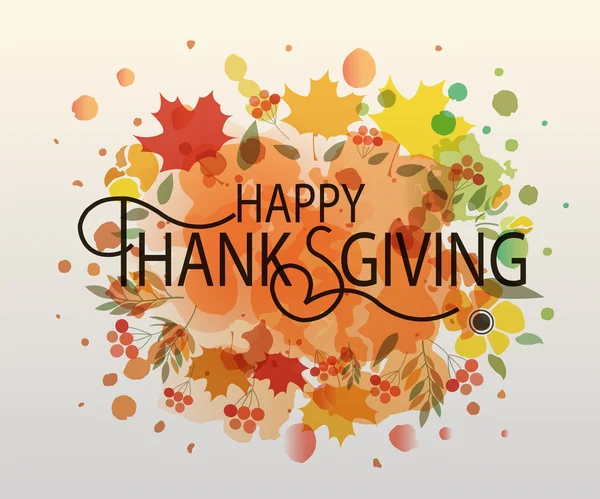 Happy Thanksgiving Day watercolor logotype, badge and icon Ilustracje Stockowe bez tantiem
