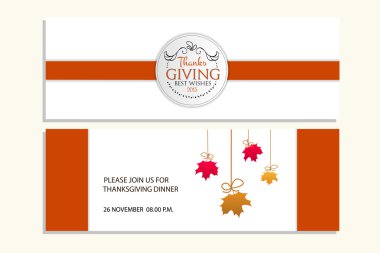 Happy thanksgiving banners with icon, logo/badge
