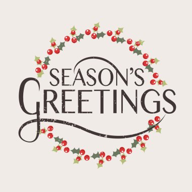 Season's Greetings typography for Christmas/New Year greeting ca
