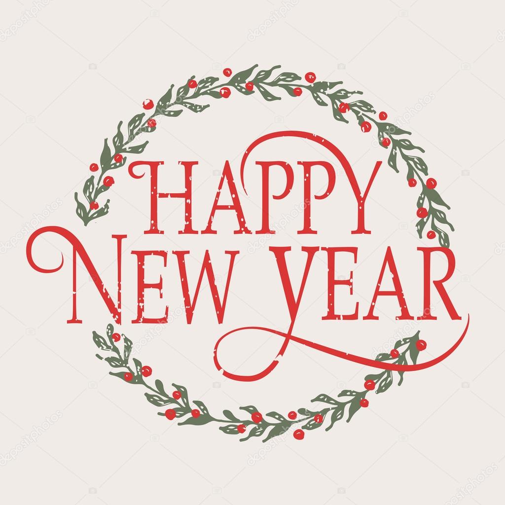 Flat design style Happy New Year badge and icon. Happy New Year logo template. Happy New Year card template. Happy New Year banner, flyer