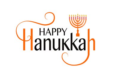 Mutlu Hanuka logo, rozet ve simge tipografi.