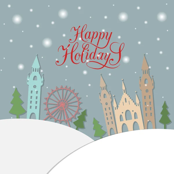 Szczęśliwy Typografia wakacje dla karty z pozdrowieniami Boże Narodzenie/nowy rok — Wektor stockowy