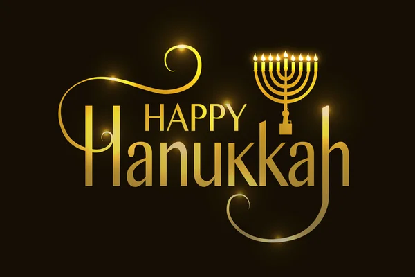 Logotipo de Hanukkah feliz, insignia y tipografía icono — Vector de stock