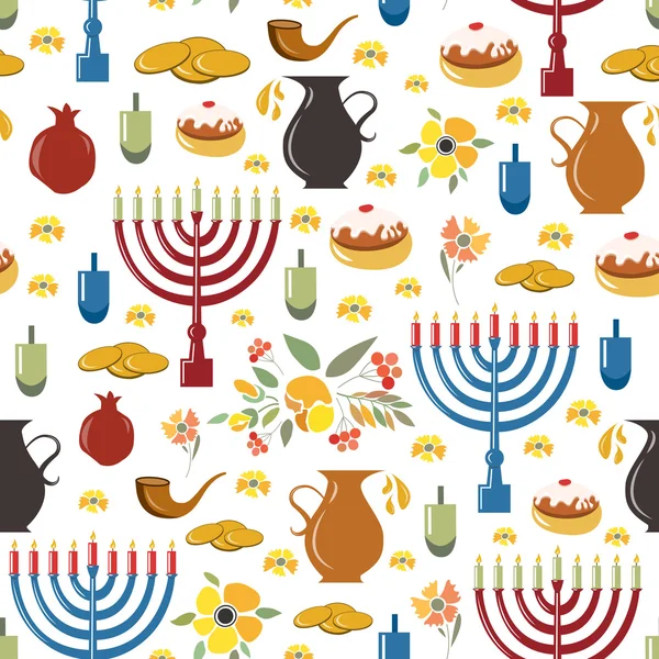 Feliz Hanukkah objetos de fondo . — Vector de stock