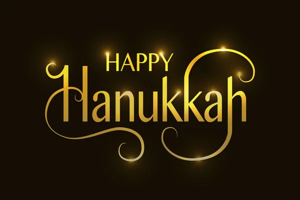 Happy Hanukkah logotype, badge and icon typography — Stock Vector