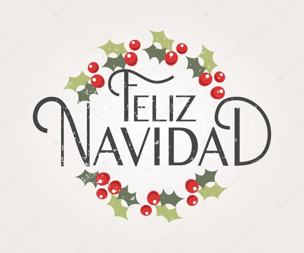 Hand sketched Feliz Navidad (Happy New Year in spanish) logotype