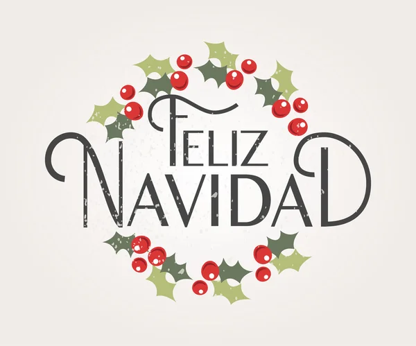 Handgezeichneter feliz navidad (Frohes neues Jahr auf spanisch) Schriftzug — Stockvektor