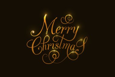 El çizilmiş Merry Christmas logotürü, rozeti ve simge tipografisi