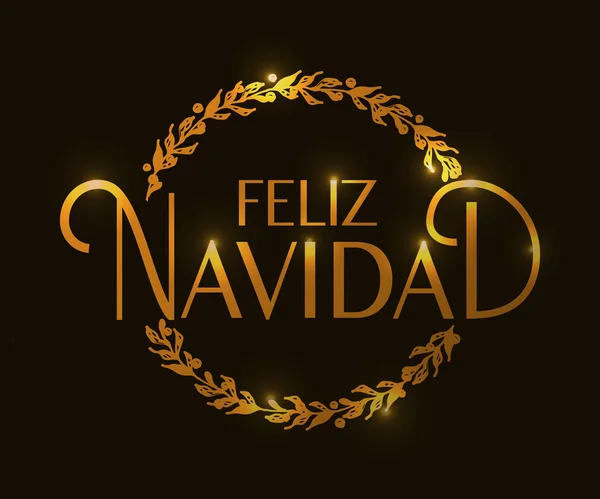 손으로 스케치 Feliz Navidad (스페인어에서 새 해 복 많이 받으세요) 로고 — 스톡 벡터