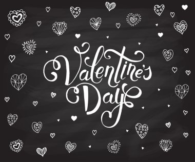 Hand sketched Valentine's Day text. Valentine's Day typography.