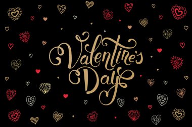 Sevgililer günü metin yürekleri el çizdi.