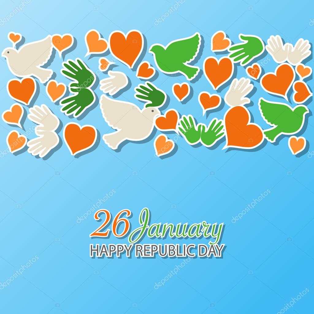 Happy Republic Day India Templates For Postcard Invitation Card