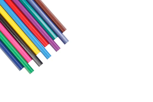 Lápis de cor das crianças isolado no fundo branco — Fotografia de Stock