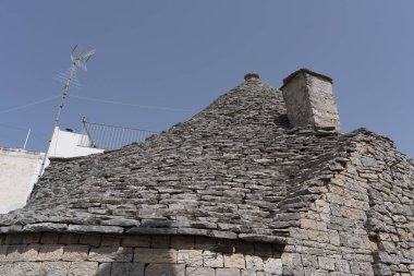 Trullo, Puglia. İtalya. Taş evler. Murgia. Toprağın ve duvarların detayları..