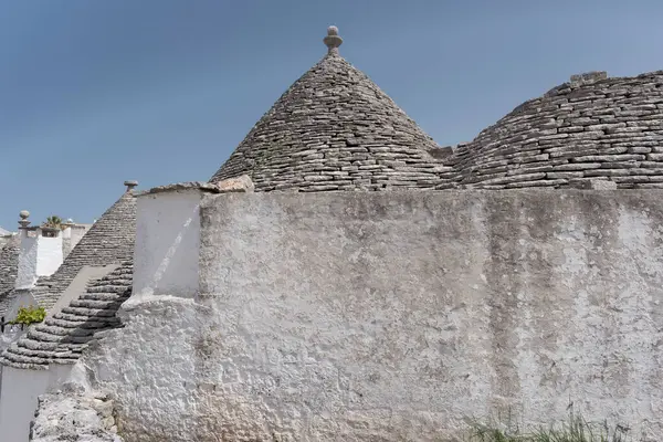 Трулло Апулия Италия Каменные Дома Мургия Детали Земли Стен — стоковое фото