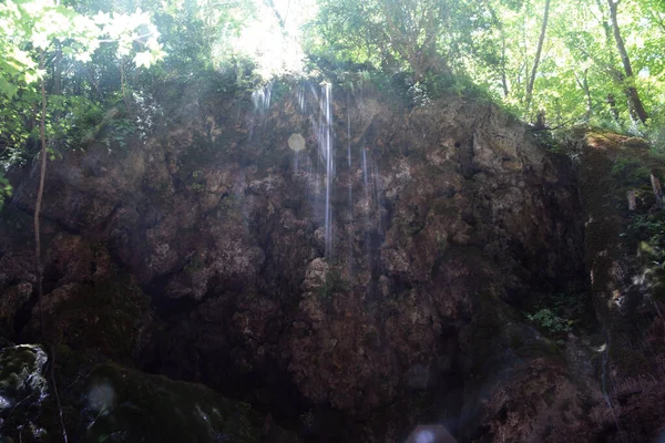 Şelalenin Yüksek Hızlı Görüntüleri Talya Campania Daki Park Tan Senerchia — Stok fotoğraf