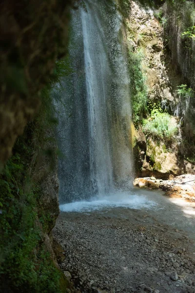 High Speed Aufnahmen Des Wasserfalls Oase Der Jagd Senerchia Park — Stockfoto